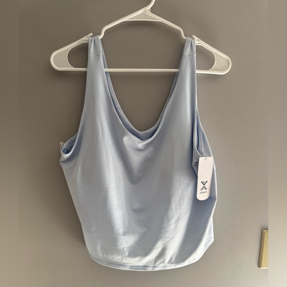 Xersion Tops - Xersion Womens Ever Ultra Lite V Neck Long Line Bra Sz XL New Blue Padded Tank